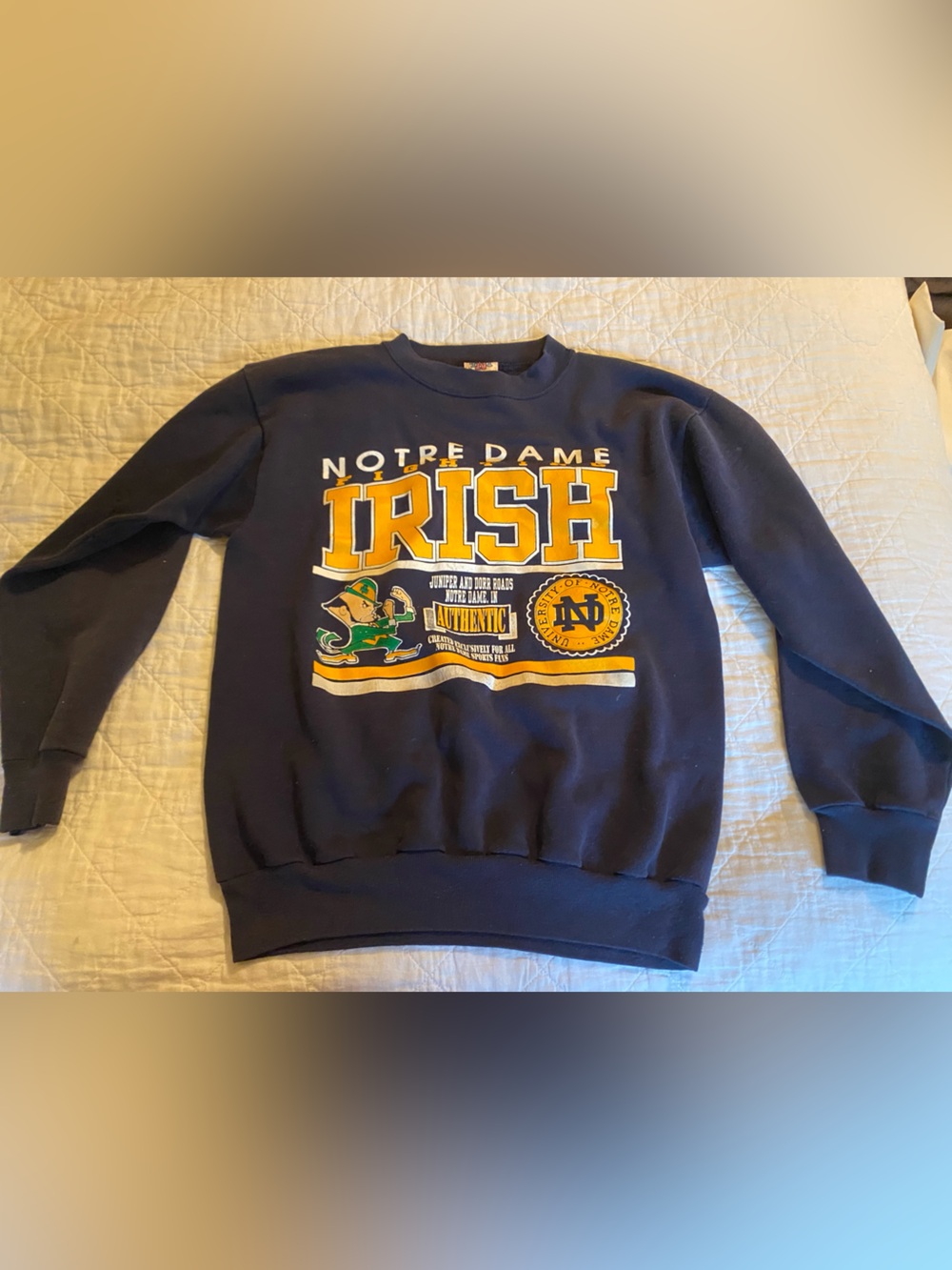 Vintage Notre Dame Crew Neck Sweatshirt L